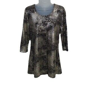 NWT Laura Ashley Gold Animal Print Metallic Shimmer Dress Size Small 6 Stretch